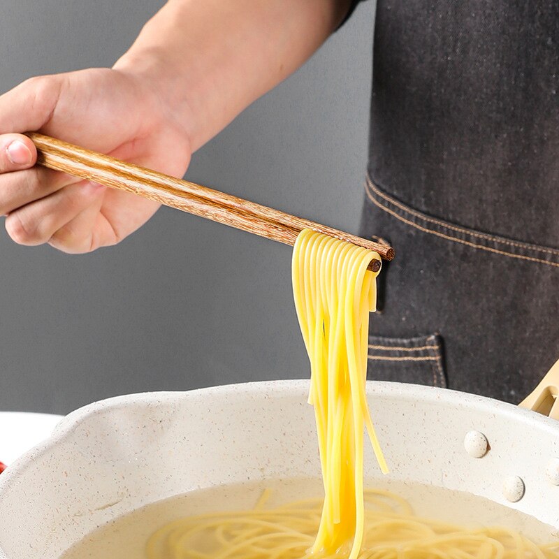Super lange spisepinde træpinde kog nudler dybstegt gryde kinesisk stil madpinde køkkenredskaber nudler 2 par