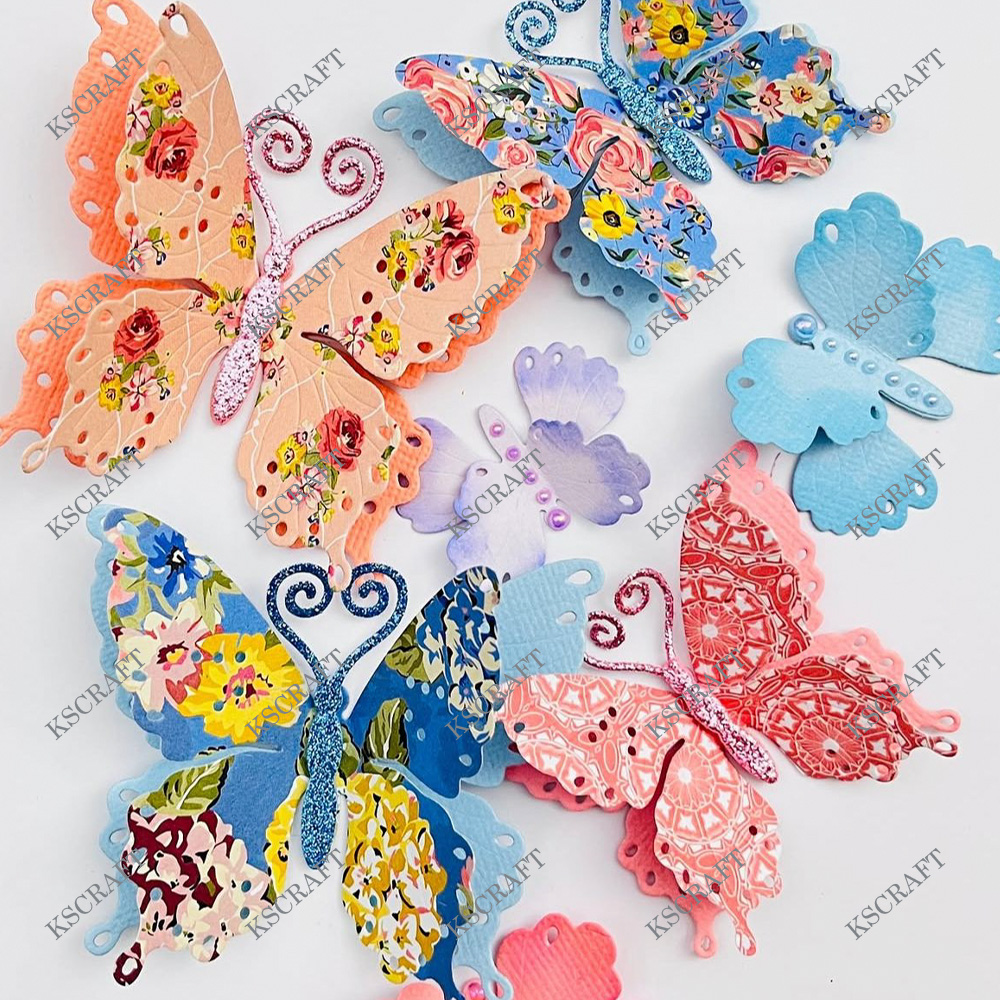KSCRAFT gelaagde vlinder stansmessen stencils voor DIY scrapbooking decoratieve embossing DIY papieren kaarten