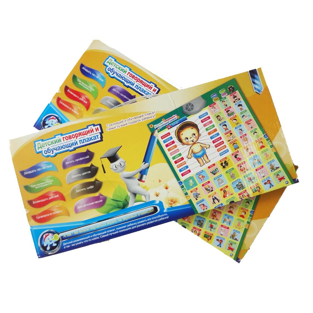 Russian Language Baby Early Education Hanging Chart With Sound Letters Learning Game Toys