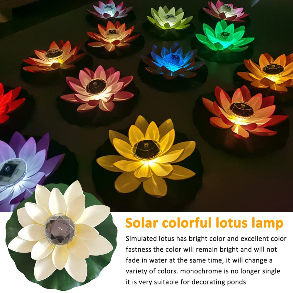 Zonne-energie Led Blume Licht Künstliche Lotus Vorm Schwimm Brunnen Teich Garten Zwembad Lampe Led Petersdom Nacht Licht Solar Zwembad Licht