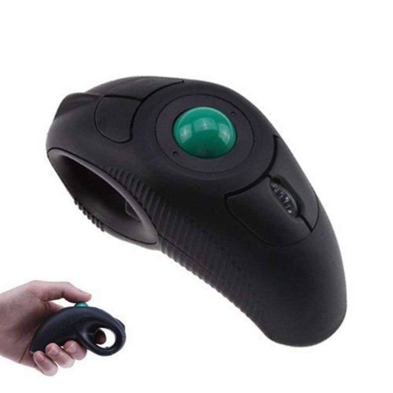 2.4G Wireless Trackball Mouse Mini Handheld Thumb-Controlled USB Air Mouse Mice for PC Laptop 10M Receiving Range