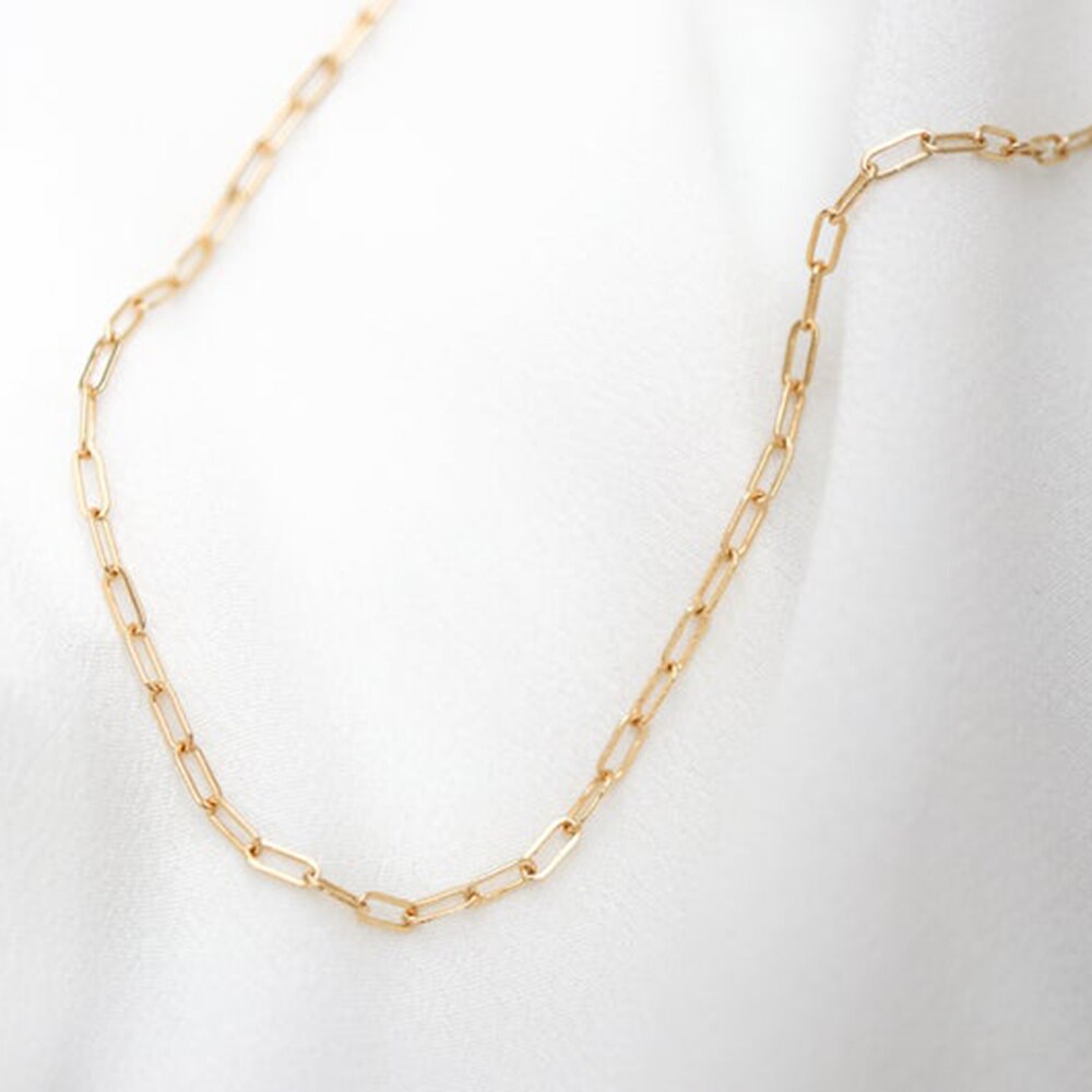 gold necklace Stainless Steel Link Chain Choker Necklaces For Women Delicate Simple Necklace Friends Jewelry necklace