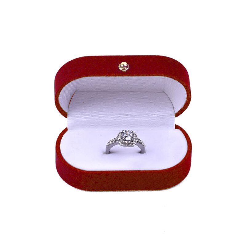 Luxuriöse Samt Oval bilden verrotten Ring Hochzeit Schmuck Kasten für Engagement Vorschlag 76mm x 44 mm x 35: A