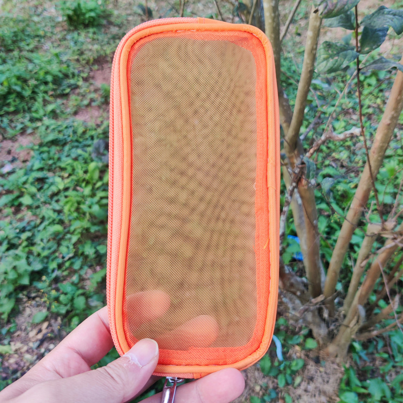 Makeup Brush Travel Case Cosmetic Toiletry Bag Organizer for Men Women Beauty Tools Mesh Kit Pouch Wash Storage Accessories: Orange