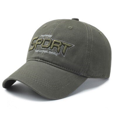 Xdanqinx mænds hat brev broderi baseball cap justerbar størrelse mærker sportscaps til mænd snapback cap fars bomuldshatte: Militærgrøn