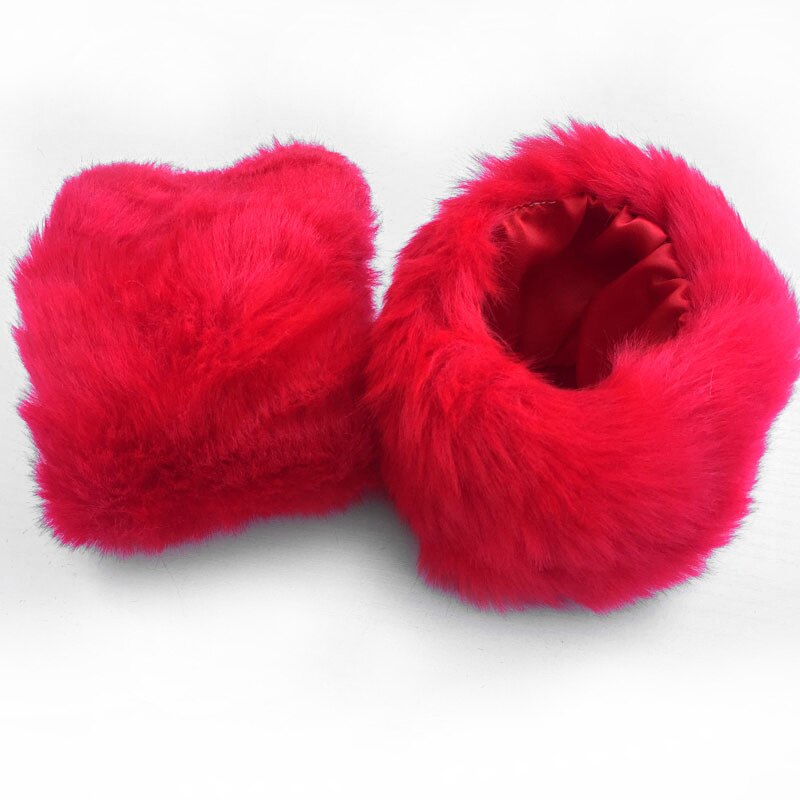 Une paire de gants de poignet en fausse fourrure pour femme et fille, manchettes élastiques et souples, en peluche et à bras épais, accessoires chauds d&#39;hiver