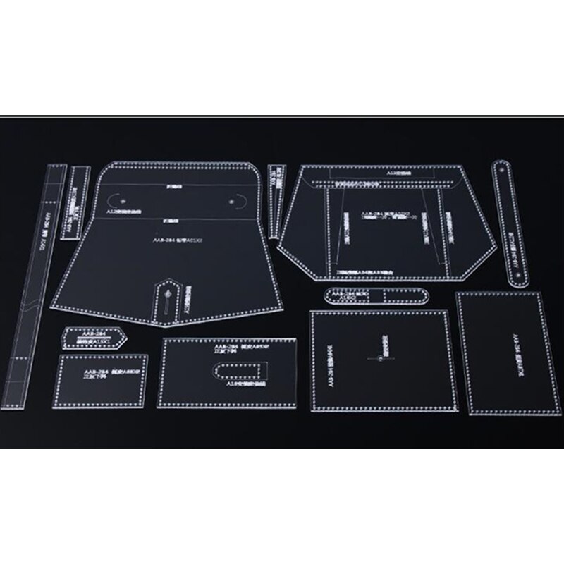 Handmamde torebka szablon akrylowy skórzany wzór DIY hobby Leathercraft wykrój robić szycia szablony 22*17*8cm