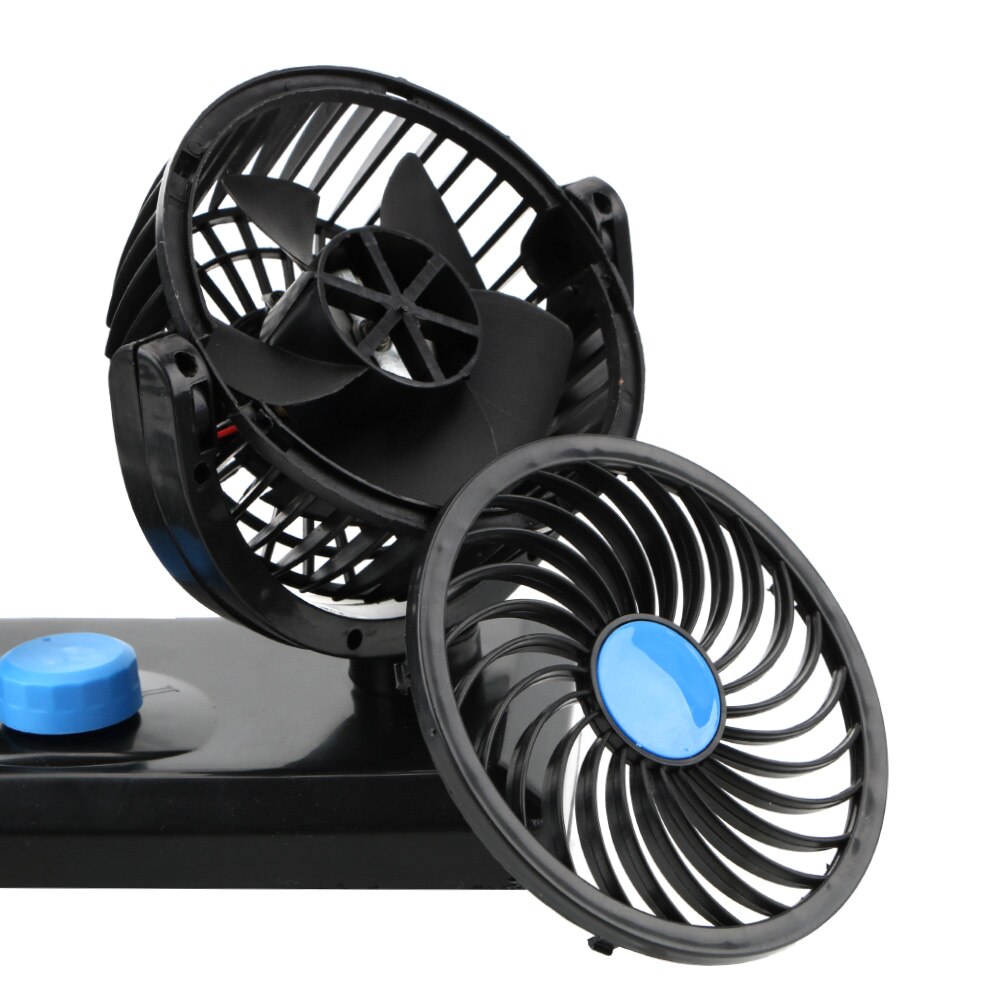 Dual Head Low Noise Radiator Fan 360 Degree Rotating All-Round 12V/24V Electric Fan Adjustable for Auto Car Air Cooling Fan
