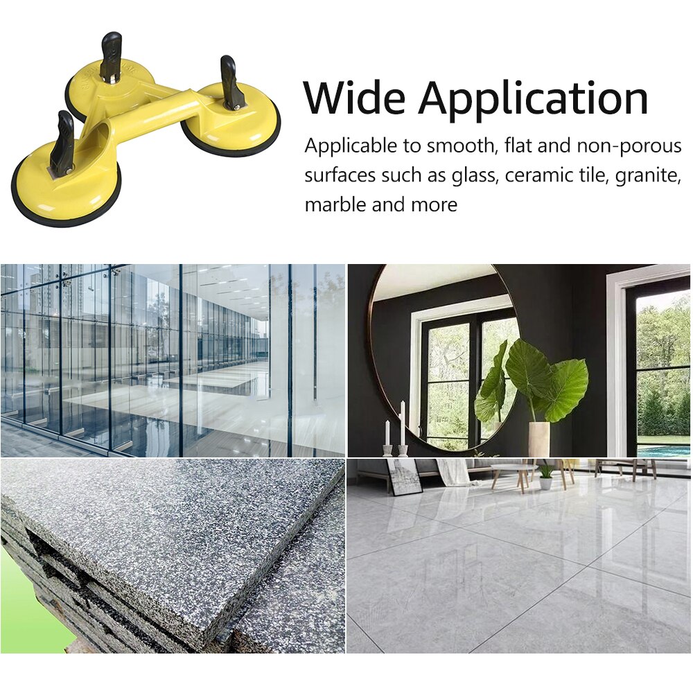 Glas Zuignappen Zware Aluminium Glas Zuignap Lifter Met Dikke &amp; Grote Rubberen Pad Voor Lifting Moving