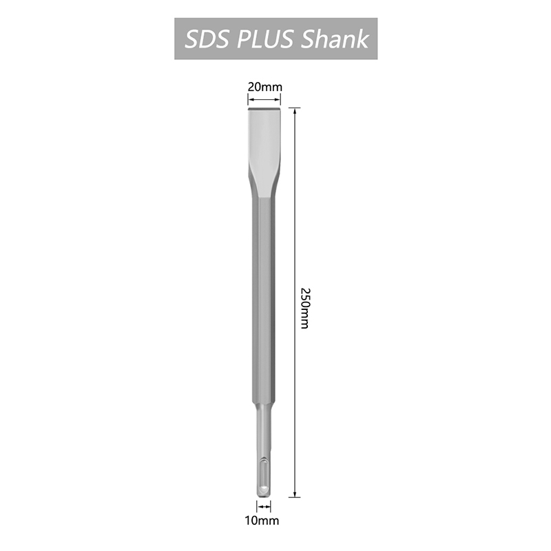 Sds Plus Tegel Beitel 1Pc 250Mm Elektrische Hamer Beitel Wees Platte Grote Platte Haak Beitel Door Muur Twist boor: 10X250X20mm
