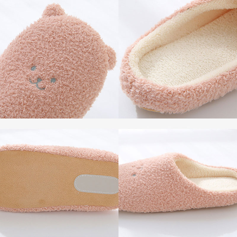 Soft Bottom Cute Bear Home Wooden Floor Anti-skid Mute Slippers Warm Slippers