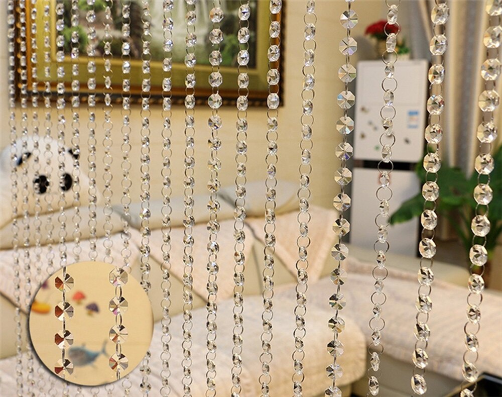 Rideau de perle Cristal de verre acrylique Corde Ligne Tassel fen Porte  murale DIY Home D r Mariage Festive D r, claire, free size - Cdiscount  Maison