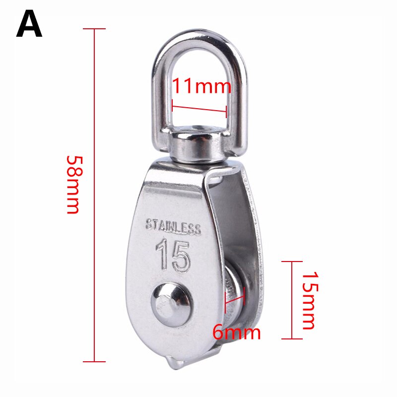 stainless steel single pulley/double pulley/lifting/travel wire pulley/traction pulley/wire rope pulley: A