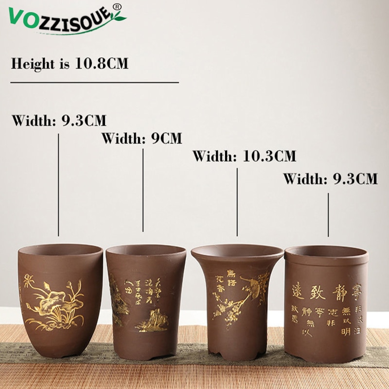 Handgemaakte Indoor Plant Bonsai Succulent Keramische Pot Chinese Vaas Terra Cotta Potten Keramiek Bloempotten Decoratieve Ingemaakte Bloemen
