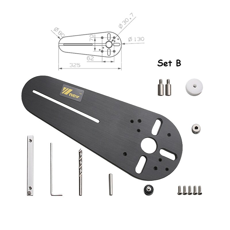 Universal- Kreis Schneiden Jig Werkzeug für Holz Router Fräsen Router/Trimmer Elektrische Hand Kreis Mutter für Tischler: einstellen B