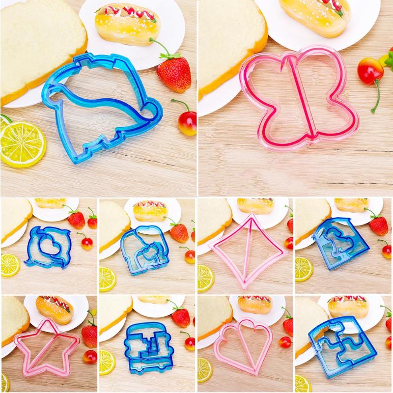 1pcs Food Grade Plastic DIY Sandwiches Cutter Mould Food Cutting Die Bread Biscuits Mold Home Caking Tools