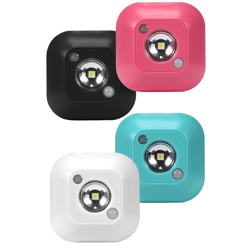 Mini Draadloze Led Sensor Nachtlampje Lamp Pir Infrarood Motion Activated Sensor Licht Voor Wandlamp Kabinet Trappen Licht Cd