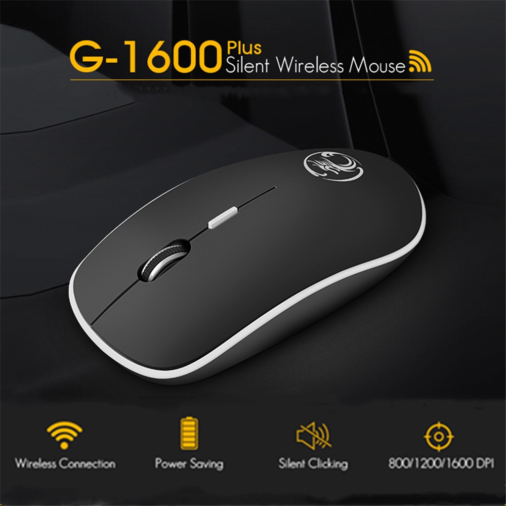 Wireless Mouse Silent Computer Mouse 1600 DPI Ergonomic Mause Noiseless Sound USB PC Mice Mute Wireless Mice for Laptop