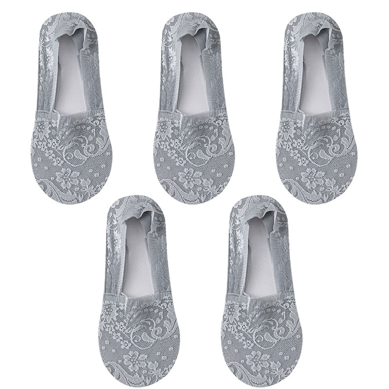 5 par/lote calcetines de mujer calcetines náuticos verano transpirable silicona antideslizante fino Invisible tobillo calcetín transparente corto Sox: Castaño