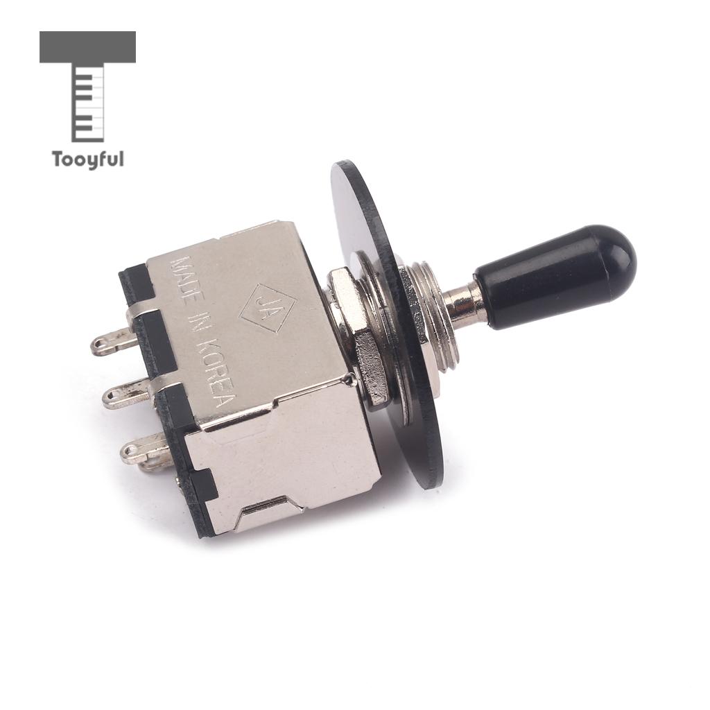 Tooyful Black 3 Way Toggle Switch Pickup Selector with Rhythm Treble Switch Washer Ring for LP Electric Guitar