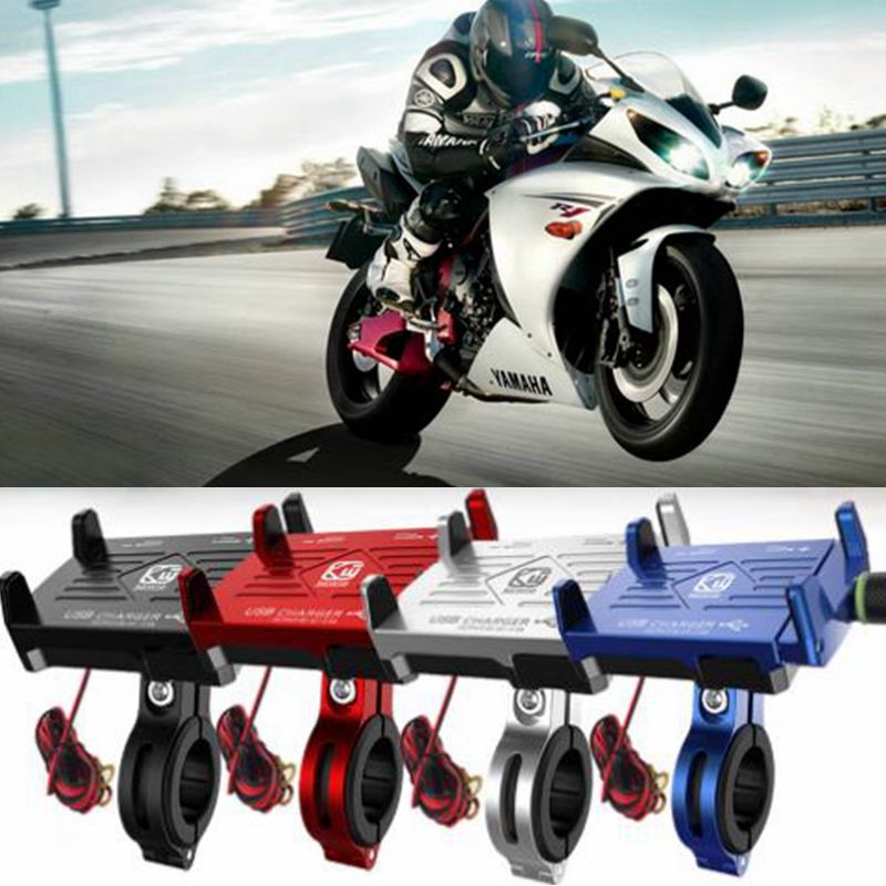 Motorfiets Telefoon Houder Usb Fast Charger Opladen Moto Bike Bracket Mount Stuur Voor Cafe Racer Cruiser Chopper