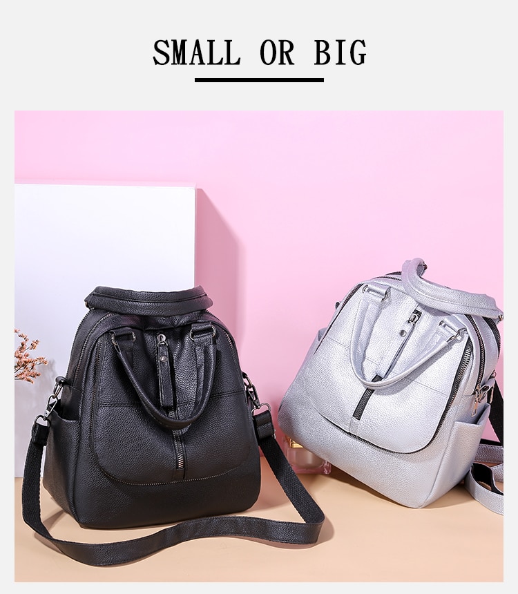 mode trend pu leer leisure student schooltas rugzak waterdichte dame rugzak