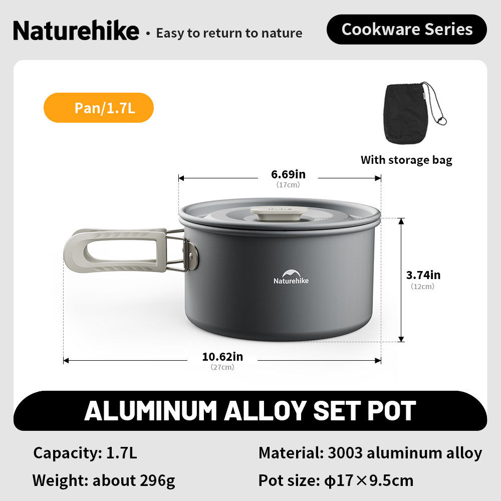 Naturehike Camping Cookware Kit Outdoor Frying Pan Portable Kettle Foldable Picnic Tableware Kitchen Utensils Cooking Utensils: RED