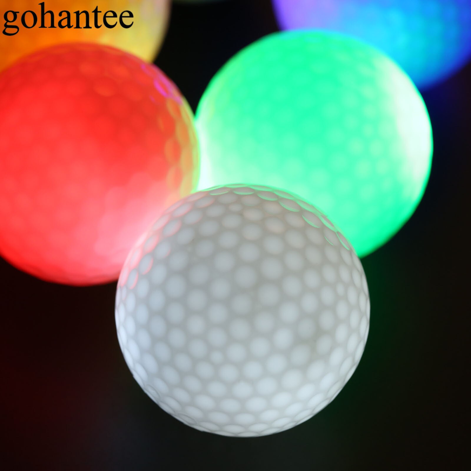 Gohantee-12 pelotas de Golf LED con caja, pelota de práctica de Golf de entrenamiento nocturno, 42,6mm (1,67 &quot;) de diámetro Bolas de Golf Surlyn, 6 colores, bolas de