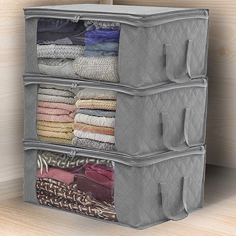 Non-Woven Clothes Storage Bag Folding Quilt Dust-Proof Cabinet Finishing Box Home Storage Supplies