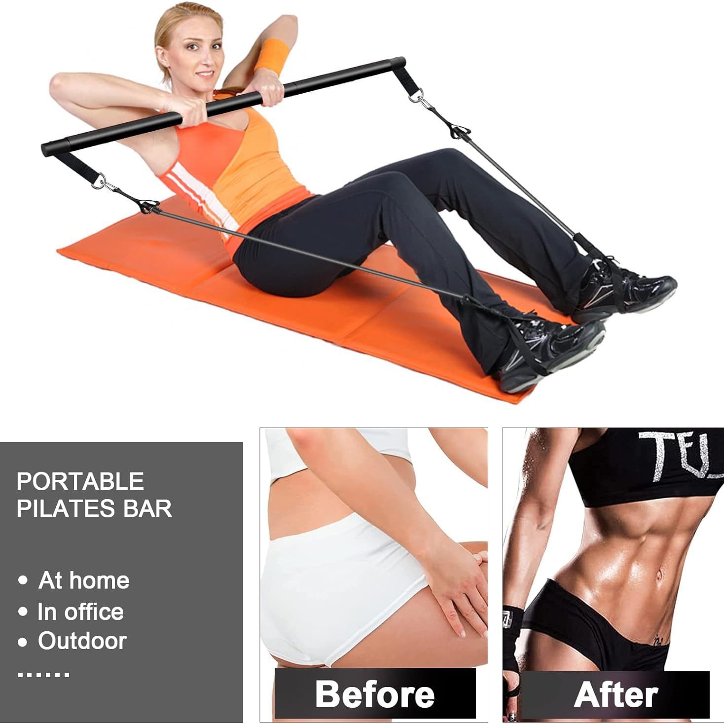 Widerstandsbänder-einstellen mit Fitnessstange, trainieren, Fitnessstudio, Zugseil, Yoga, Latexschlauch, Sport, elastische Trainingsgeräte für Zuhause