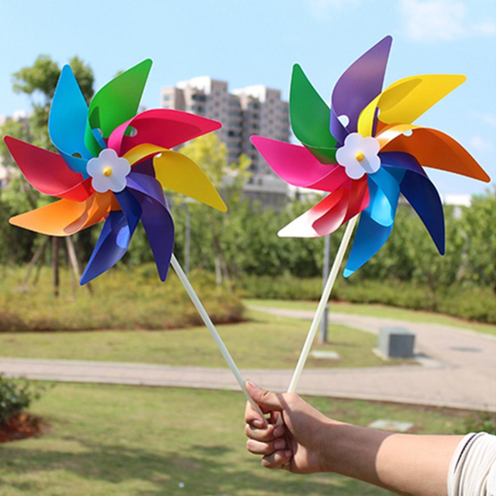 Plastic Kleurrijke Windmolen Wind Spinner Kids Speelgoed Lawn Yard Party Decor Outdoor Handgemaakte