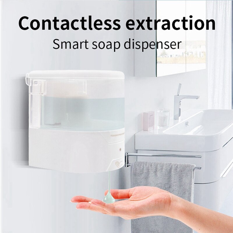 Automatic Soap Dispenser Wall Mount, Dispenser 600Ml Gel/Liquid Touchless Hand Soap Dispenser for Home School Office