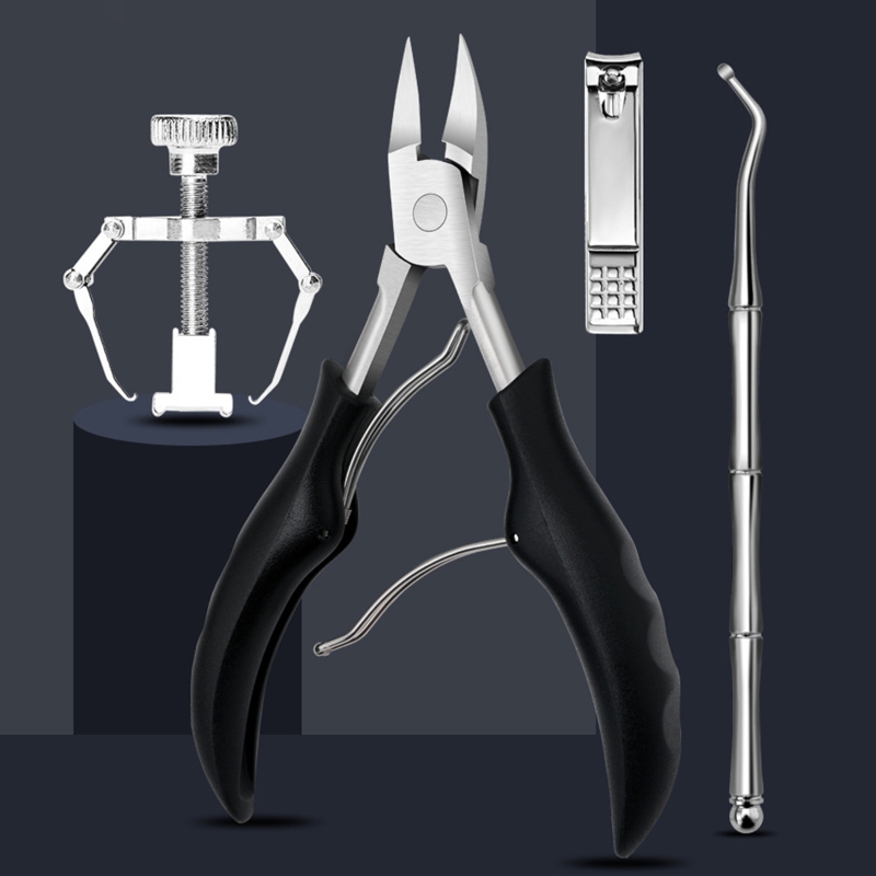 4Pcs Toenail Clippers Kit for Ingrown/Thick Nail Ingrown Toenail Tool Kit with Ingrown Toenail Corrector Pedicure Tools
