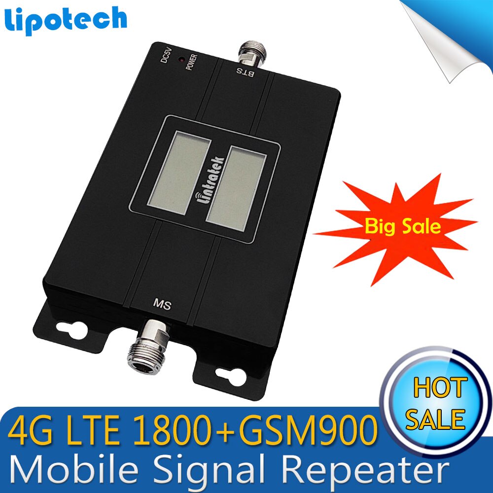 1 Pcs Dual Lcd-schermen GSM 900 4G LTE 1800 Repeater GSM 1800 mhz Mobiele Signaal Booster 65dB Dual band Repetidor Celular Versterker