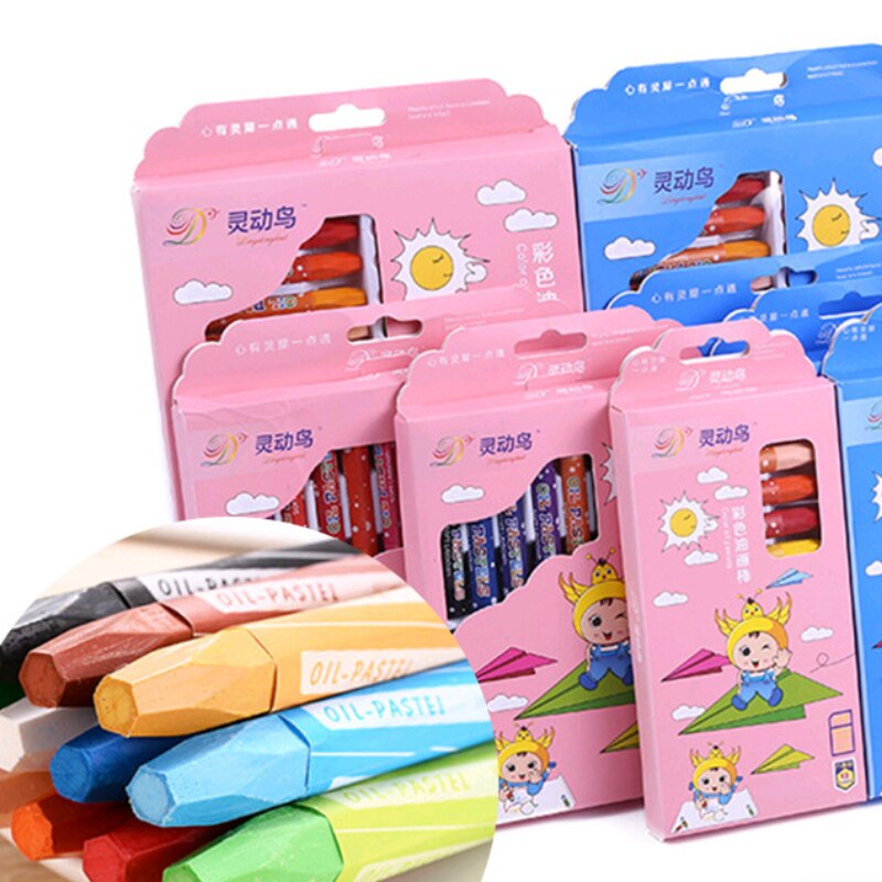 Oil Painting Stick Set 12/18/24/36 Colors Washable Children's Crayon Painting Pen Art Supplies Stationery