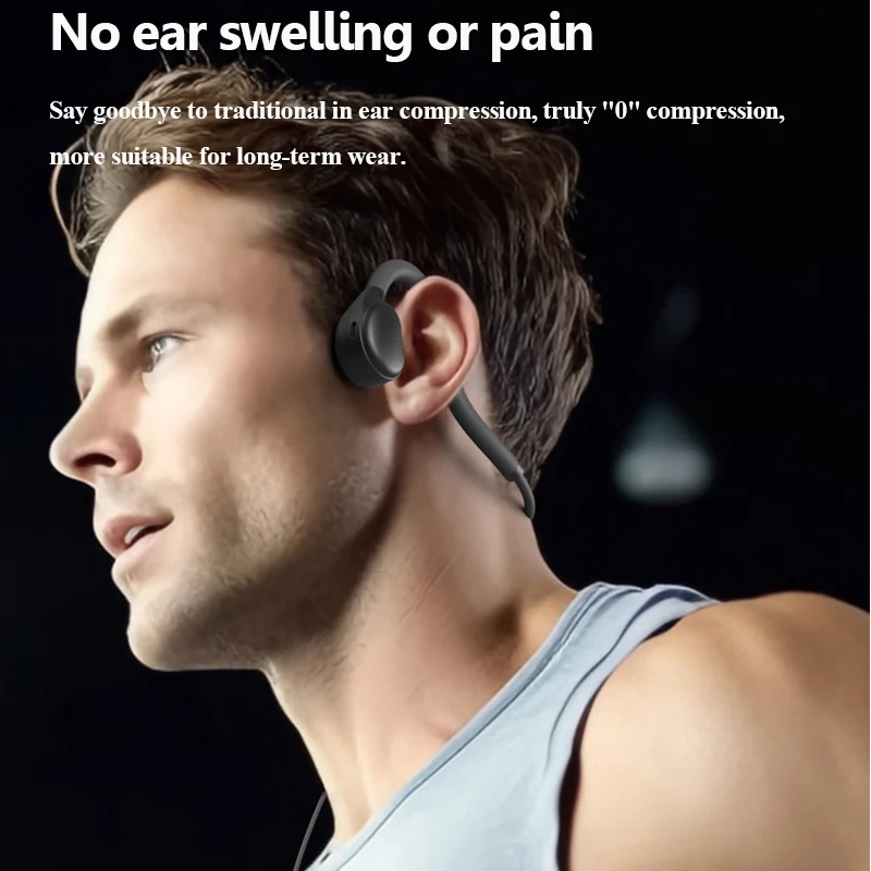 Auriculares de conducción de aire de oreja abierta, estéreo con cable de 3,5mm, no intrauditivos, auriculares de música ultraligeros con micrófono para teléfono IOS y Android