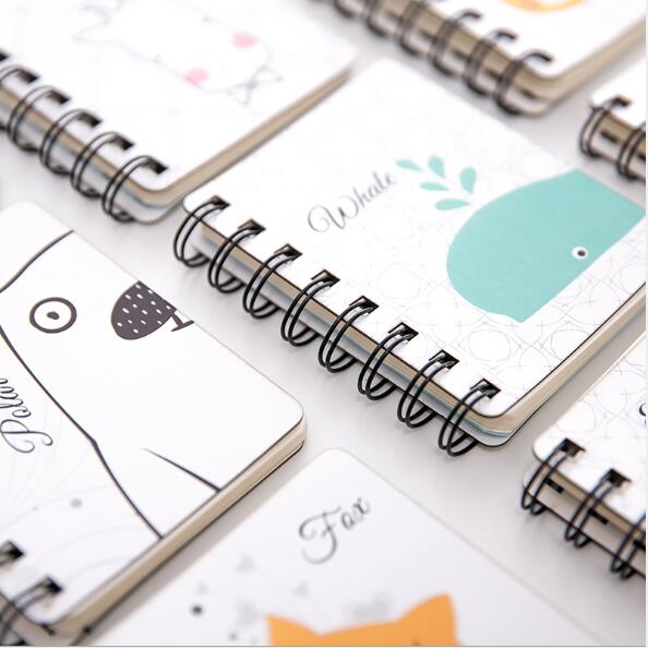 1 Piece Kawaii Animal Pocket Coil Blank Spiral Journal Notebook Dairy Memo Small Sketch Book To Do It Study Planner