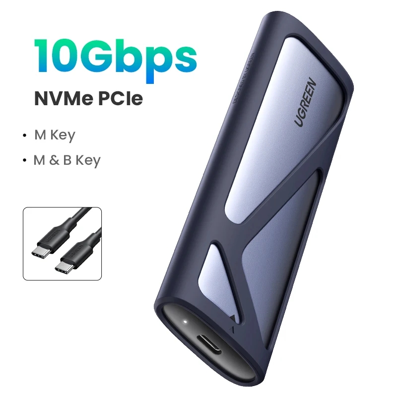UGREEN M2 SSD Case NVME SATA Dual Protocol M.2 to USB Type C 3.1 SSD Adapter for NVME PCIE NGFF SATA SSD Disk Box M.2 SSD Case