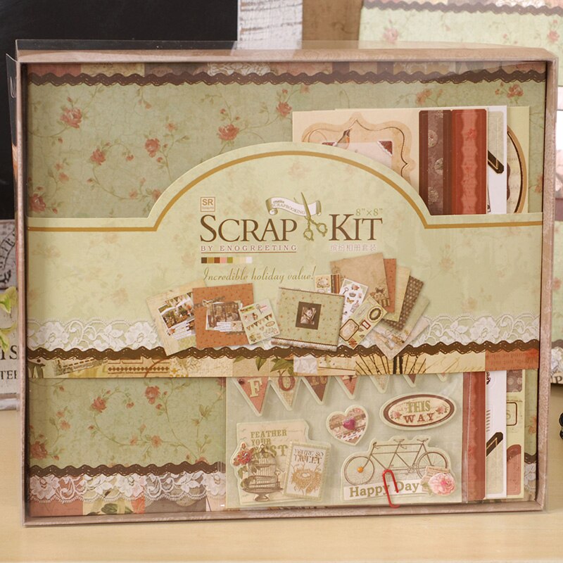 Feito à mão diy álbum crianças scrapbook bebê crescimento comemorativo casamento álbum de produção material pacote casal presente álbum: SR006