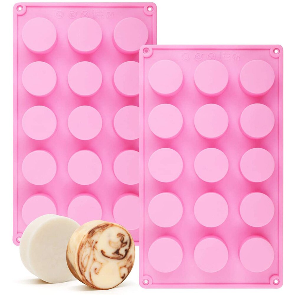 Cylinder Silicone Soap Mold Round Silicone Molds for DIY Handmade Soap Making, Lotion Bars, Bath Bombs, Chocolate, Cake 15 Holes