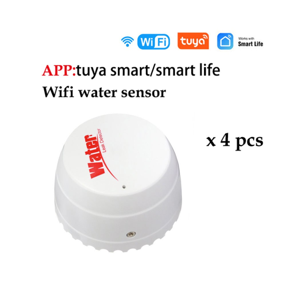 Zigbee-Válvula de agua con Wifi, controlador de Gas, Control por aplicación, funciona automáticamente con Sensor de agua, Alexa Smartthings, Yandex, Tuya, Smart Life: 4 sensor tuya wifi