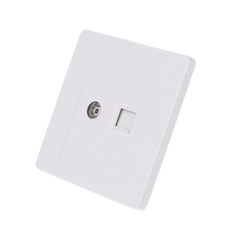 Eléctrico RJ45 Red + TV + enchufe de antena de montaje en pared Coaxial placa Panel de salida Super