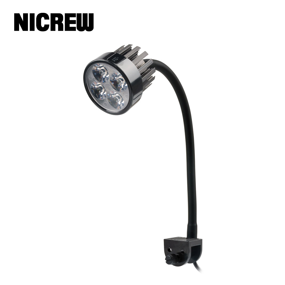 NICREW Aquarium LED Spotlight Clip-On LED Lighting Touch Sensor Switch White LED Clamp Lamp for Fish Tank 4000-12000K 4W 480LM
