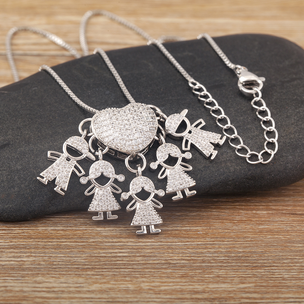 Nidin Trend Son/Daughter Boy/Girl Pendant Necklaces Female Versatile Chain Choker Jewelry Birthday