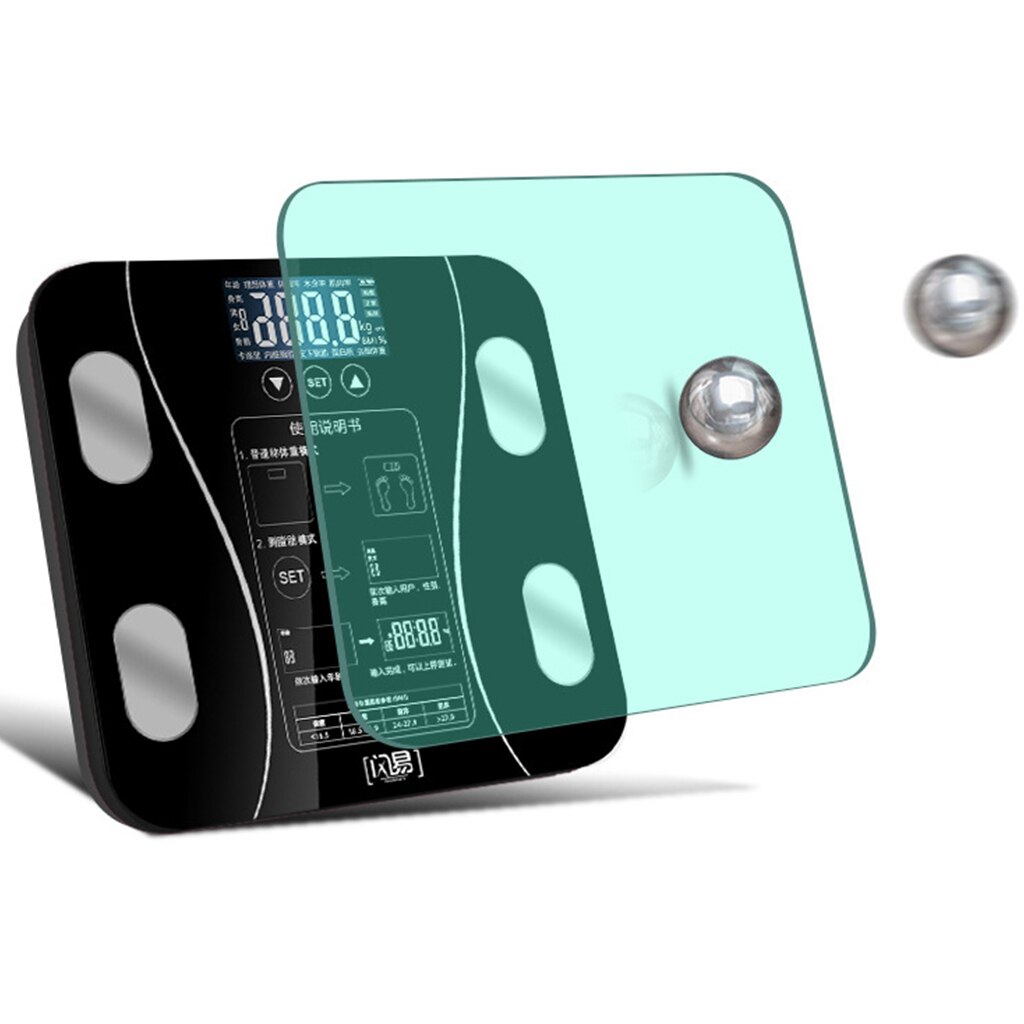 Bathroom Scales Floor Body Smart Electric Digital Weight Health Balance Scale Toughened Glass LCD Display 180kg/50g