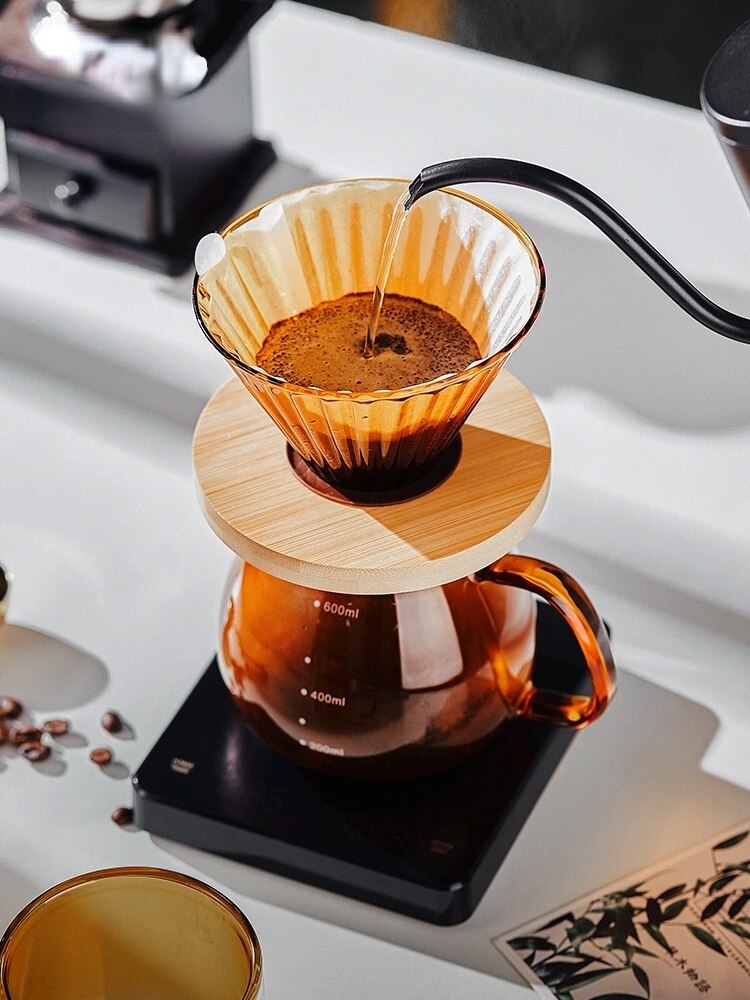 300/500ml Color Reusable Glass Coffee Pot High Temperature Resistant Glass Coffee Pot Sharing Pot Coffee Percolators Coffeeware