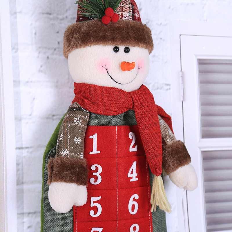 Juleadventskalender med lommer vegghengende nissefilt adventskalender 24 dager nedtelling julekalender for hjemmeinnredning