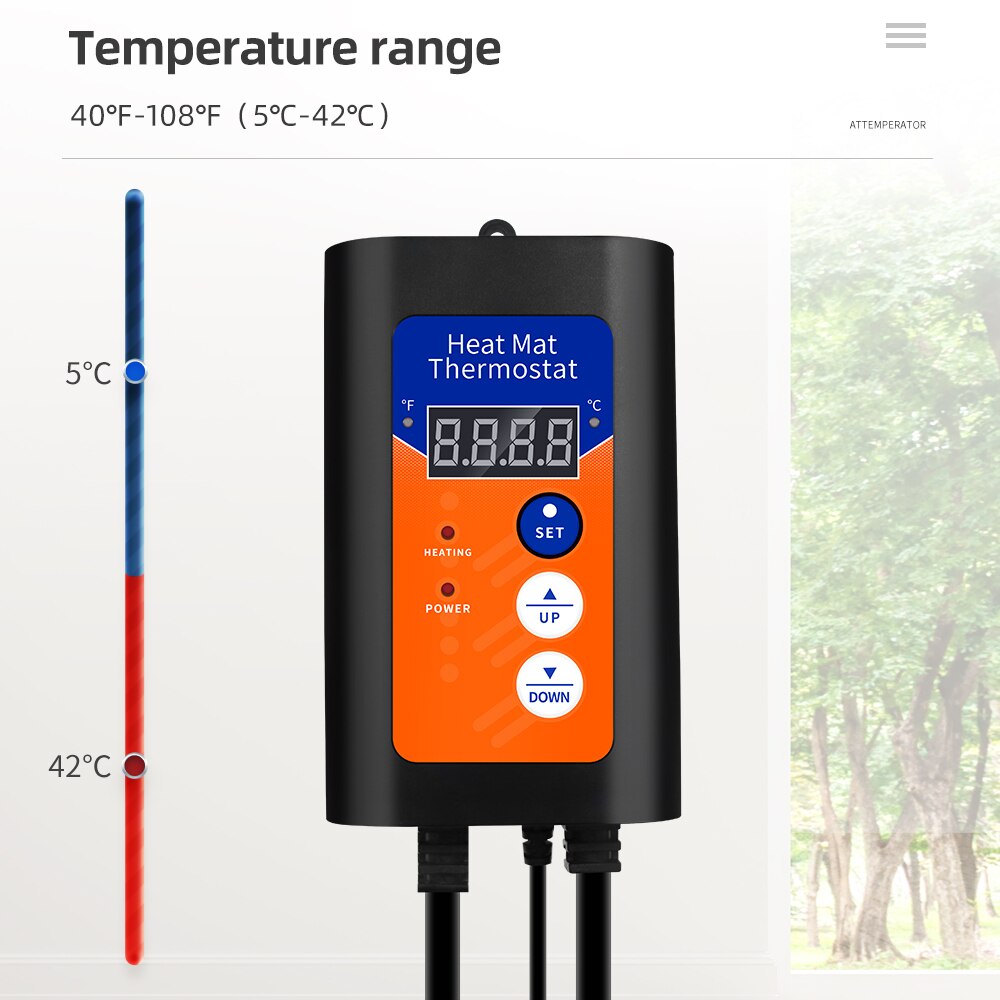 Heat Mat Thermostat 1150W 230V Digital Temperature Controller For Hydroponic Plants Seed Germination Reptiles Pet Supplies