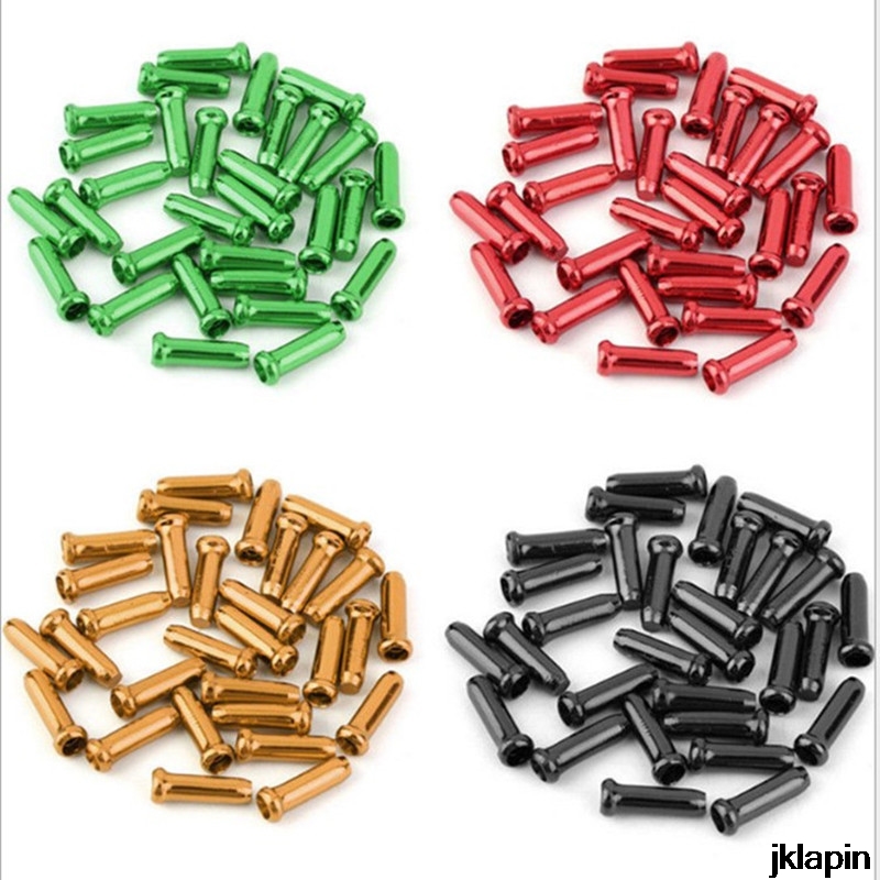 30 st cykel linje rör kabel lock svans växellåda cykel broms wire cap aluminium legering färgglad svans hatt