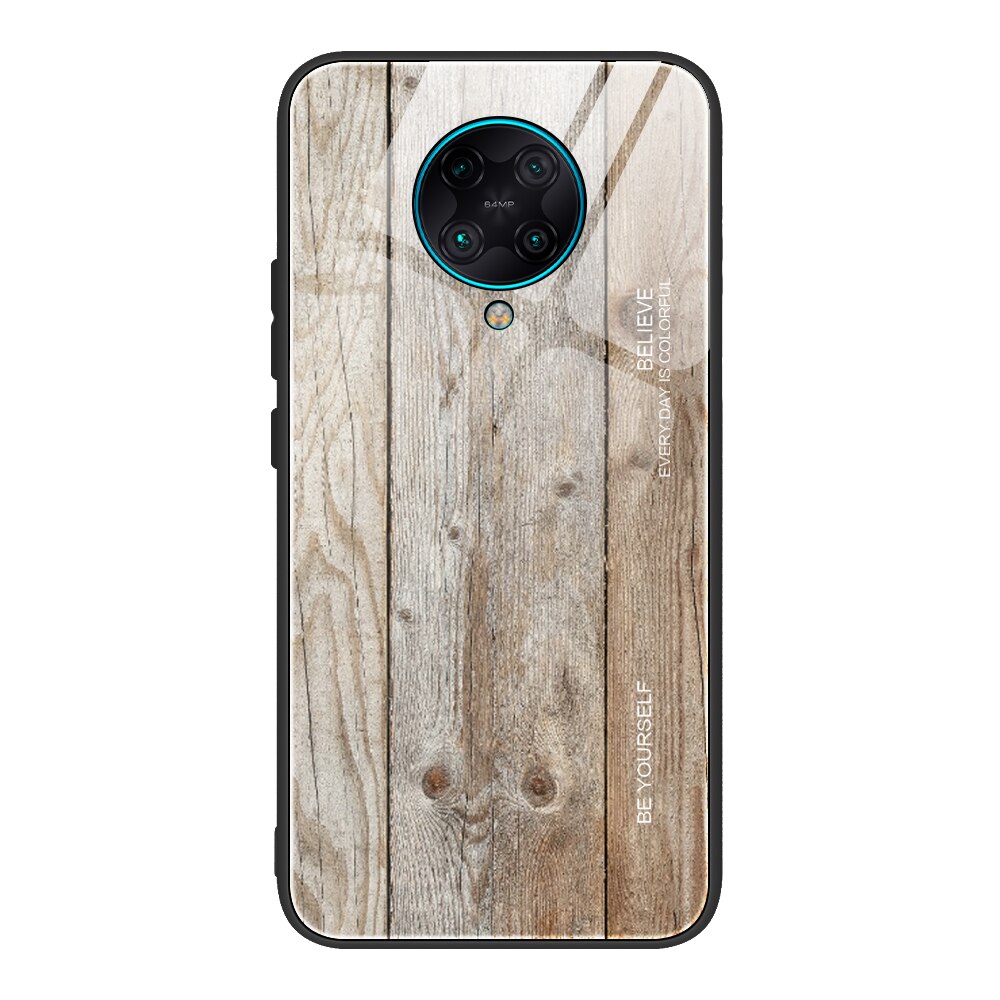 For Xiaomi Poco X3 Case Tempered Glass Wood Grain Protective Cover For Xiaomi Poco X 3 poco x 3 Funda: 04